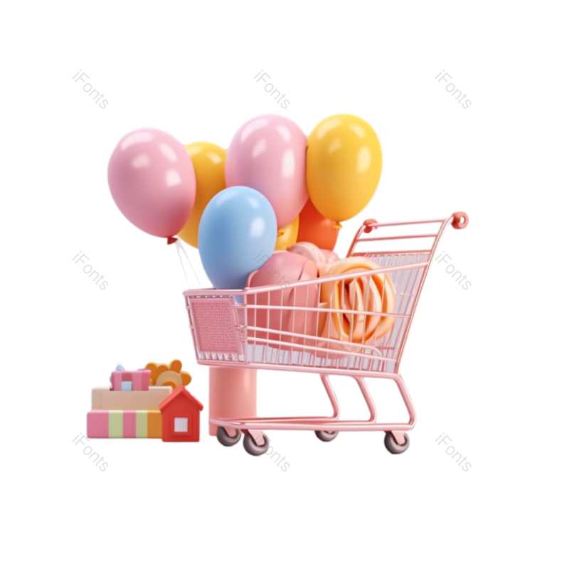 装饰图片,卡通元素,网上购物PNG,插画免抠素材